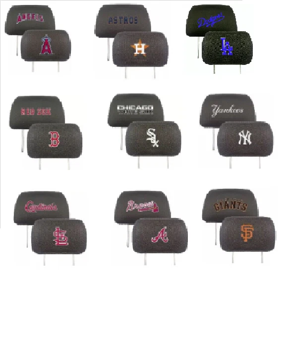 New MLB Pick Your Team Car Headrest Cover 2 Pack - Image 1 of 1