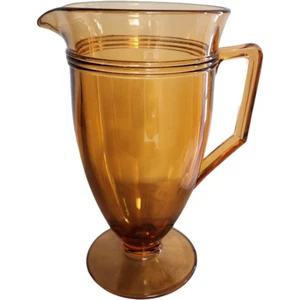 Jarra jarra de vidrio ámbar Fostoria Priscilla 48 OZ - Imagen 1 de 4