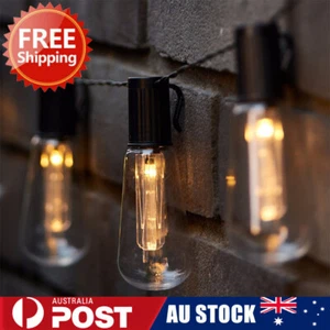 LED Solar Powered Retro Bulb String Lights Garden Outdoor Fairy Christmas Lamp - Picture 1 of 19