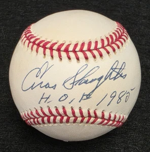 ENOS SLAUGHTER Signed Official Baseball-HOF-YANKEES-ST. LOUIS CARDINALS-JSA - Picture 1 of 9