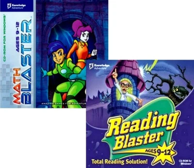 Age 9-12 Math & Reading Blasters Kids Edutainment Bundle PC Windows Sealed New - Image 1 of 4