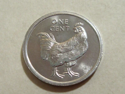 2003 Cook Islands Coin  ROOSTER chicken 1 cents  uncirculated beauty  - Image 1 of 3
