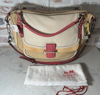 Bolso Cartera Coach Madison Pinnacle Paja Eva 23426 Bolsa para el Polvo Etiquetas Foto 1 de 4