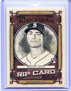 2024 Topps Allen & Ginter Rip Card Ripped #/199 Rookie Bryan Woo - Picture 1 of 3