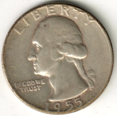 USA - 1955P - Washington ¼ $ - Silver Eagle - Low Mintage - #14658RG - Image 1 of 2