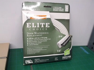 Frost King Elite Choice Door Weatherseal Replacement 1/2" x 3/4" x 7' Long White - Image 1 of 4