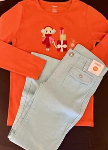 NWT Girls 10 Gymboree COZY CUTIE Cotton Snowman TOP & CORDUROY PANTS SET 2pc - Picture 1 of 4