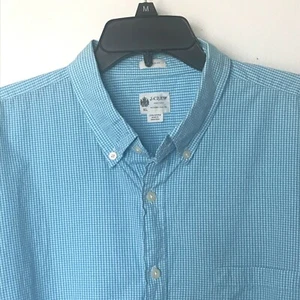 J Crew Button Up Hemd Herren Gr. XL Türkis Weiß Gingham Kariert Preppy Prep - Bild 1 von 8