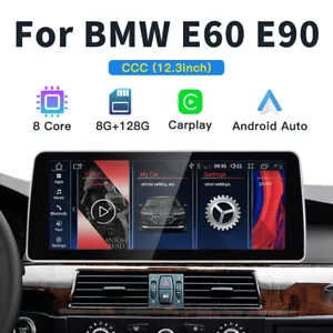 12.3" Android GPS Navi Stereo Screen Radio Carplay For BMW 5 Series E60 E61 CCC - Picture 1 of 13