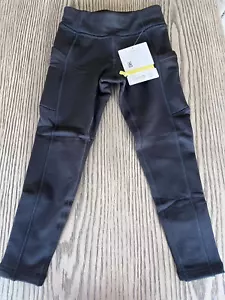 NWT Athleta Girl Altitude Edge Stash Tight XS/6 Black $65 Fuzzy Backed Fabric - Picture 1 of 4