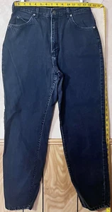 VTG Lee Women's Black Wash Faded Relaxed Jeans Size 12 M Made In USA - Picture 1 of 12