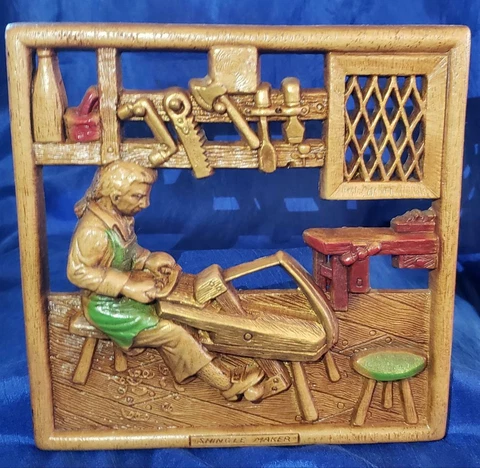 Vintage Early American Hanging Wall Art Shingle Maker Multi Products Inc USA Cover