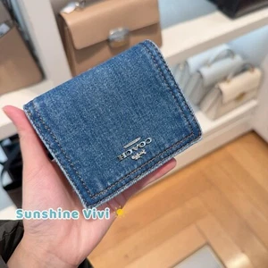 NWT Coach Snap Wallet In denim/Silver/Indigo CAP07 Denim - Picture 1 of 14