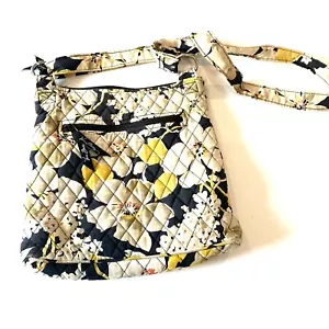 VERA BRADLEY cremegelbe schwarze Hartriegelmuster Umhängetasche - Bild 1 von 5