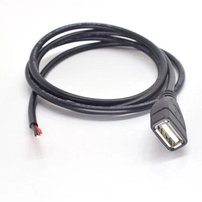 5x USB 2.0 Female Jack To Open-end 2 Wires 1Meter 3.3ft 20AWG DIY Pigtail Cable - Image 1 of 4