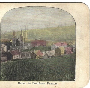 Tarjeta Stereoview de escena en el sur de Francia, alrededor de 1910 - Imagen 1 de 3