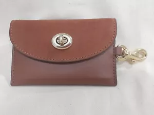 Coach Turnlock Card Case, Saddle Tan Colour, Leather/Suede Brand New GREAT DEAL - Picture 1 of 13