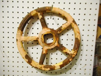 12 INCH 5 SPOKE  VALVE HANDLE 1 3/4 SQUARE CEN HOLE  KITZ 300  OPEN  ARROW  YR2 - Image 1 of 4