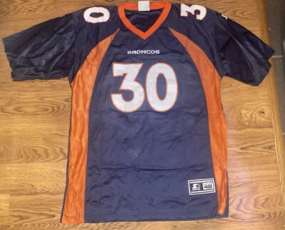 Camiseta de fútbol americano grande Terrell Davis 1998 Starter Denver Broncos #30 para hombre Foto 1 de 4