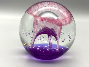 Vintage Purple Glass Paperweight Jellyfish - Picture 1 of 6