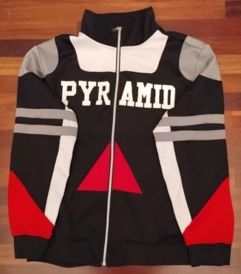 Chaqueta deportiva NEGRA Pyramid para hombre con logotipo roja blanca azul y gris poliéster talla: XXXL Foto 1 de 4