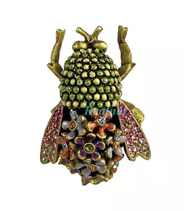 JAY STRONGWATER WUNDERSCHÖNE HUMMELBIENE TAUSEND FIORI BROSCHE PIN SWAROVSKI NEU BOX - Bild 1 von 6