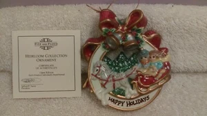 Christmas ornament fitz & floyd holiday happenings sleigh horse wreath EX1613 - Picture 1 of 5