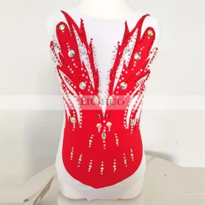 Women Girl Costume Rhythmic Gymnastics Leotard Teens Kids Competition Multicolor - Picture 1 of 6