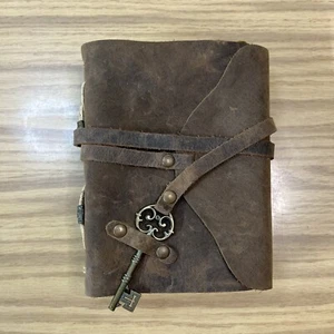 Vintage, Handmade, Premium Leather Journal, Key Clasp, Unique Notebook - Picture 1 of 5