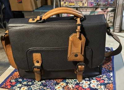 ALDO 皮革海军蓝邮差包电脑旅行包 — 第 1/4 张图片