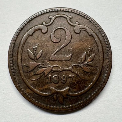 1897 Austria 2 Heller - Coin #066 - Image 1 of 2