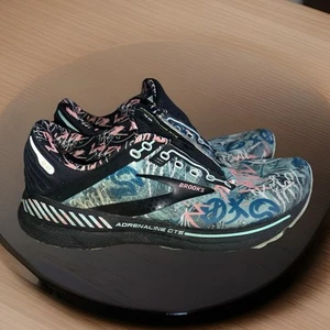 Brooks Turquoise/Pink Graffiti Print Running Shoes Women’s Size 9.5 No Laces - Picture 1 of 10