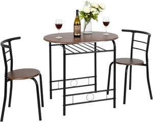 3 Piece Dining Set,Small Kitchen Table Set for 2,Breakfast Table Set for 2,Kitch - Picture 1 of 6