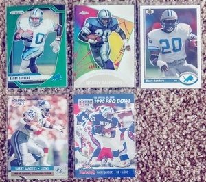 Barry Sanders 5 Karten Lot Karten Lot Green Prizm Vintage Upper Deck - Bild 1 von 2