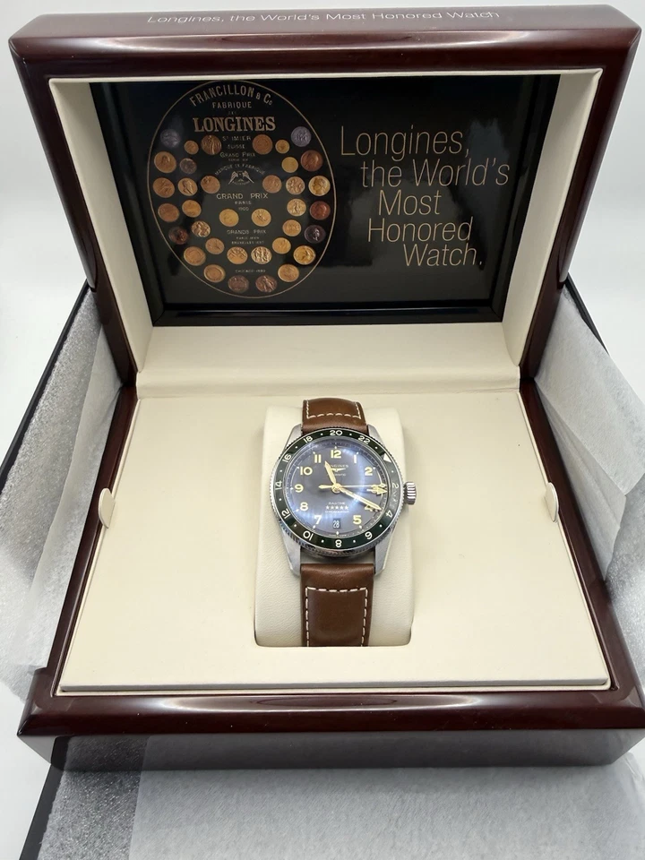 Longines Spirit Zulu Time 39 mm verde/antracita GMT - Caja y papeles Foto 1 de 4