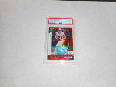2020 PANINI PRIZM DRAFT RC JUSTIN HERBERT RED PRIZM #102 PSA 10 GEM MT. - Image 1 of 4