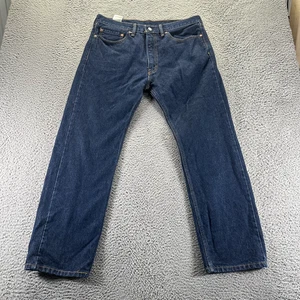 Levi's 505 Jeans Herren 36x30 Blau Baumwolle Denim Straight Leg Workwear Dark Wash - Bild 1 von 10