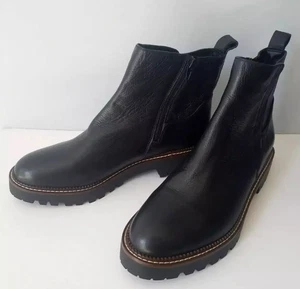 Nordstrom Miller 2 Black Pebbled Leather Water Resistant Zip Ankle Boots Size 11 - Picture 1 of 6