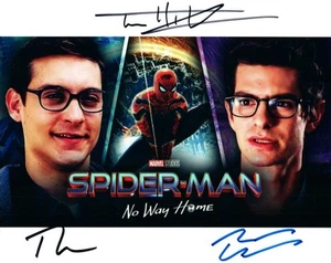 Tobey Maguire Andrew Garfield Tom Holland signed 8x10 handsigniertes Foto + COA - Bild 1 von 1