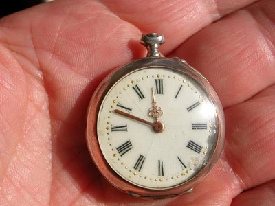 Alt Damen Taschenuhr Ø 30 mm SILBER Versilbert - Bild 1 von 4