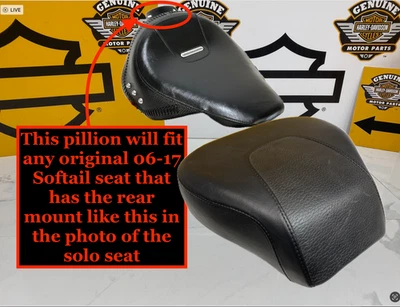 Asiento de pasajero OEM 06-17 Harley Softail Fat Boy Sundowner Foto 1 de 4