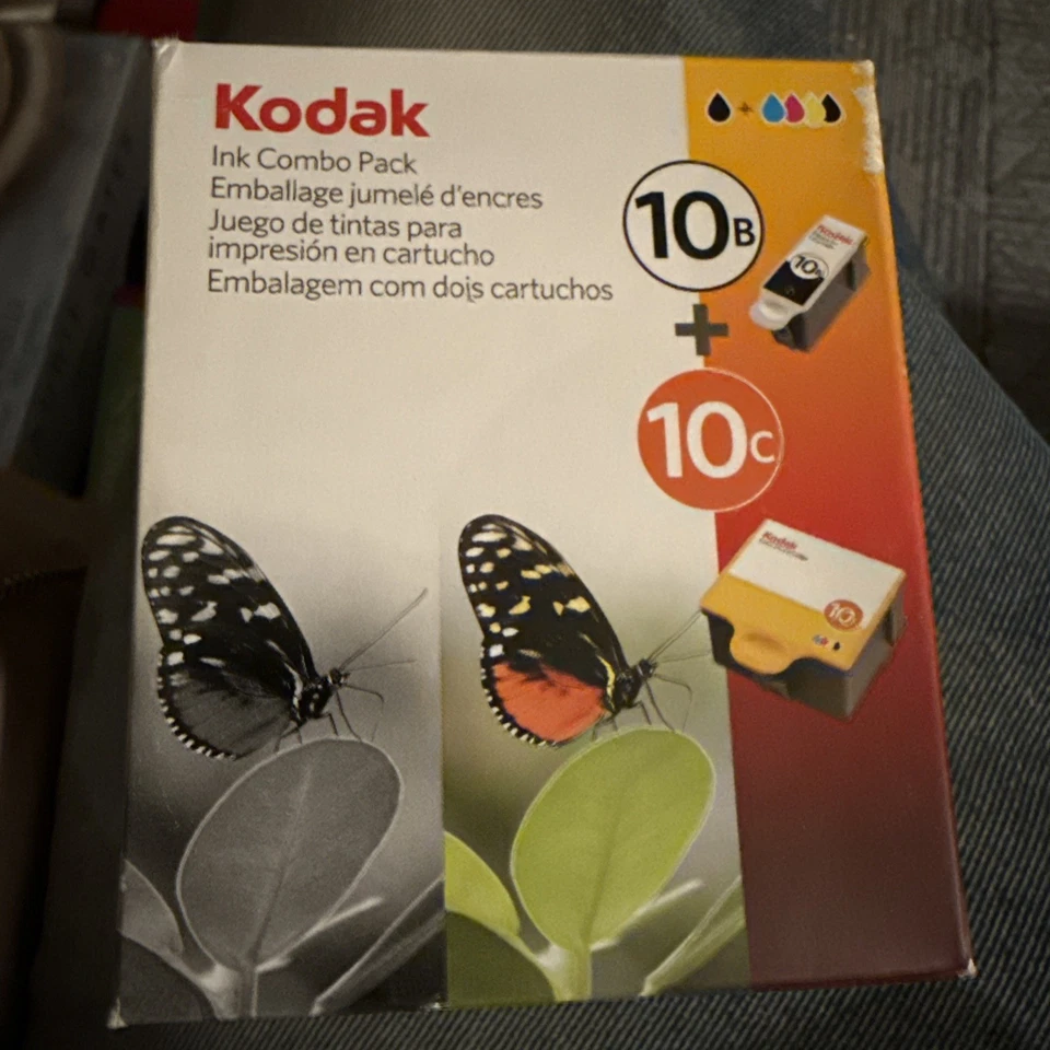 NOVO Pacote Combo de Cartucho de Tinta Colorida Kodak 10B Preto e 10C 8367849 OEM Genuíno - Imagem 1 de 1