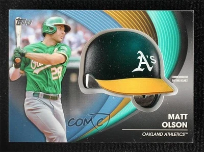 2022 Topps Series 2 Batting Helmet Commemorative Relics Blue Matt Olson #BH-MO - Image 1 of 2