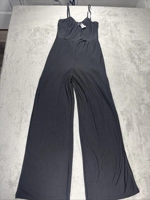 Nuevo Mono para Mujer Material Niña Plisado Pantalones con Abertura Negro Caviar Talla M Foto 1 de 4