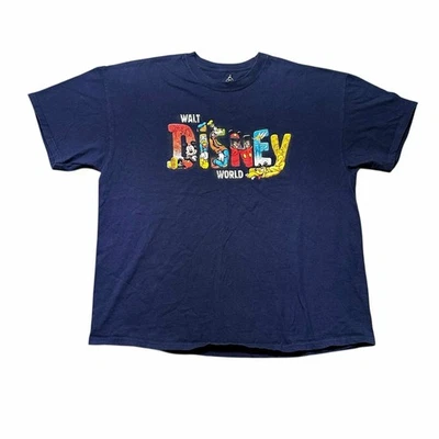 Camiseta Walt Disney World Hanes Unisex 2XL Azul Mickey Donald Goofy Pluto Foto 1 de 4