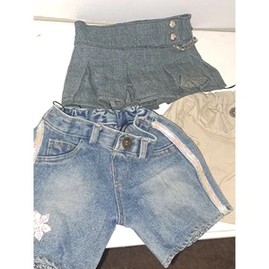 Lot of Build a Bear Clothing Skirt, Khaki Shorts, and Blue Jean Shorts - Picture 1 of 5
