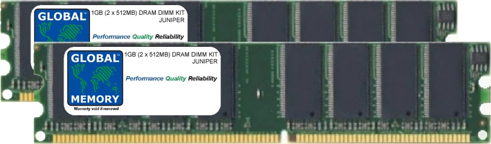 1GB 2x512MB DRAM DIMM JUNIPER J6300 SERIES/J6350 ROUTERS RAM KIT (J6300-MEM-1G) - Image 1 of 1