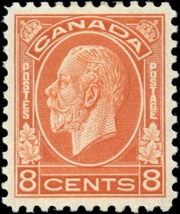 Canada Mint H VF 8c Scott #200 1932 King George V Medallion Issue Stamp - Imagen 1 de 2