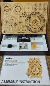 ROKR Wooden Mechanical Owl Clock Kit - Picture 1 of 5