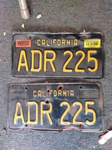 Calirofnia License Plate "ADR 225" DMV CLEAR BLACK - Picture 1 of 4